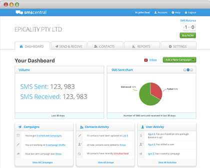 SMS Central Dashboard
